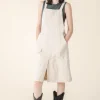 Canvas Overall Dress in Oyster