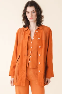 Canvas Touring Jacket in Papaya