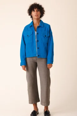 Canvas Utility Jacket in French Blue