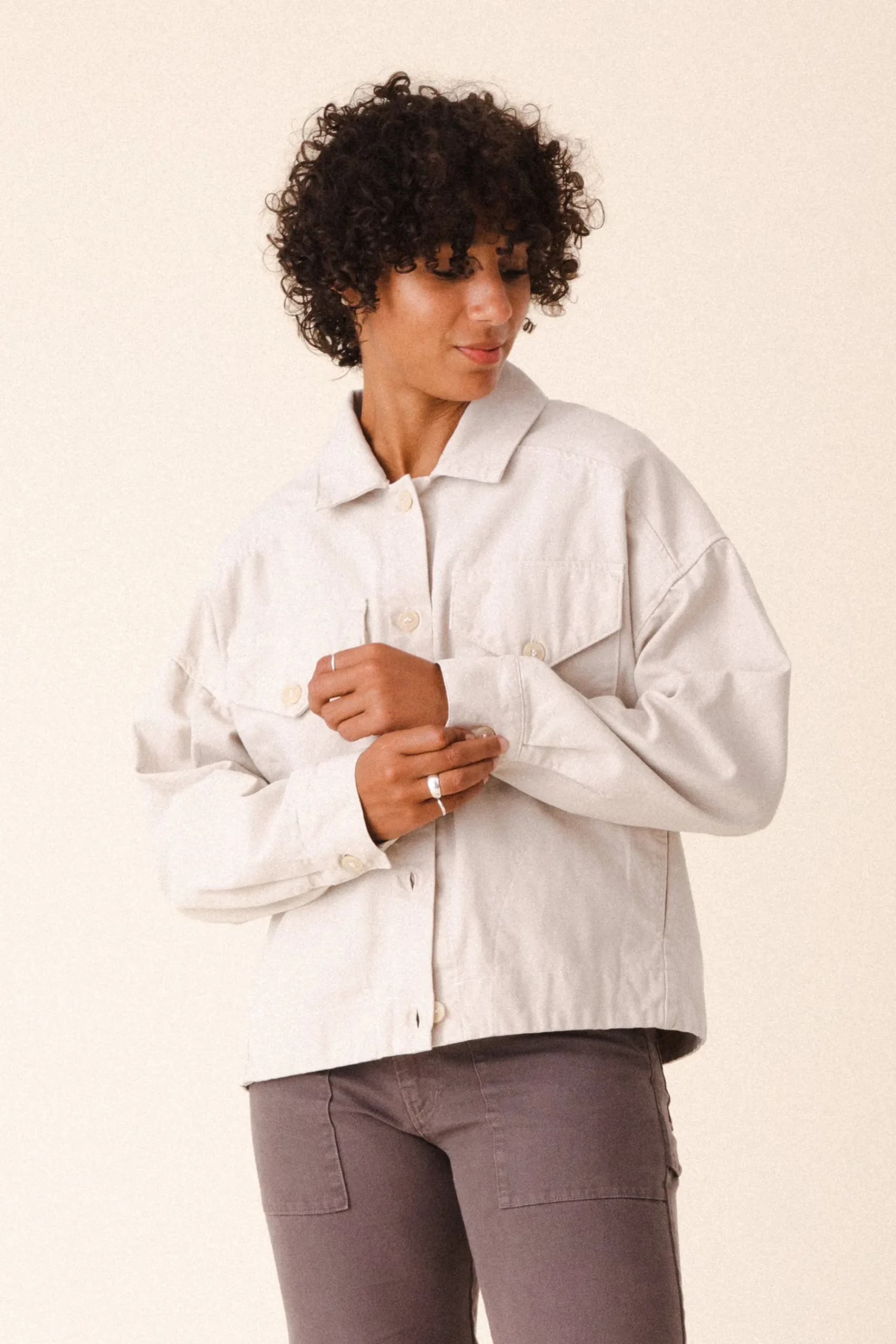 Canvas Utility Jacket in Natural
