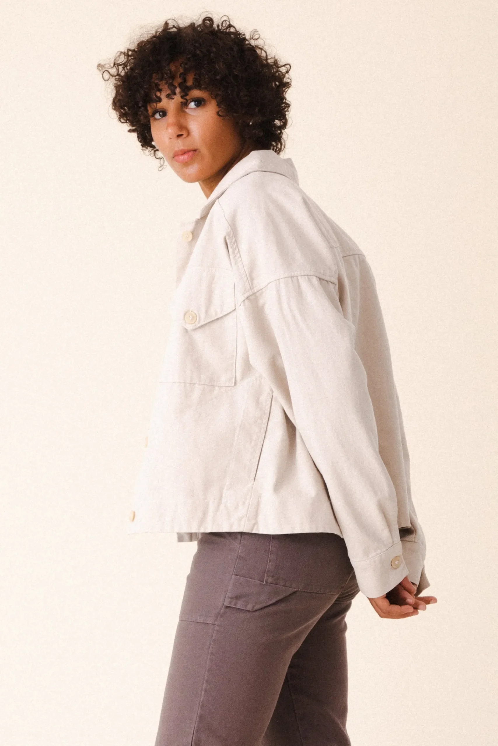 Canvas Utility Jacket in Natural