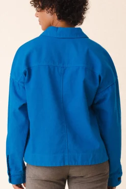 Canvas Utility Jacket in French Blue