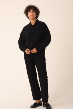 Canvas Utility Jacket in Black