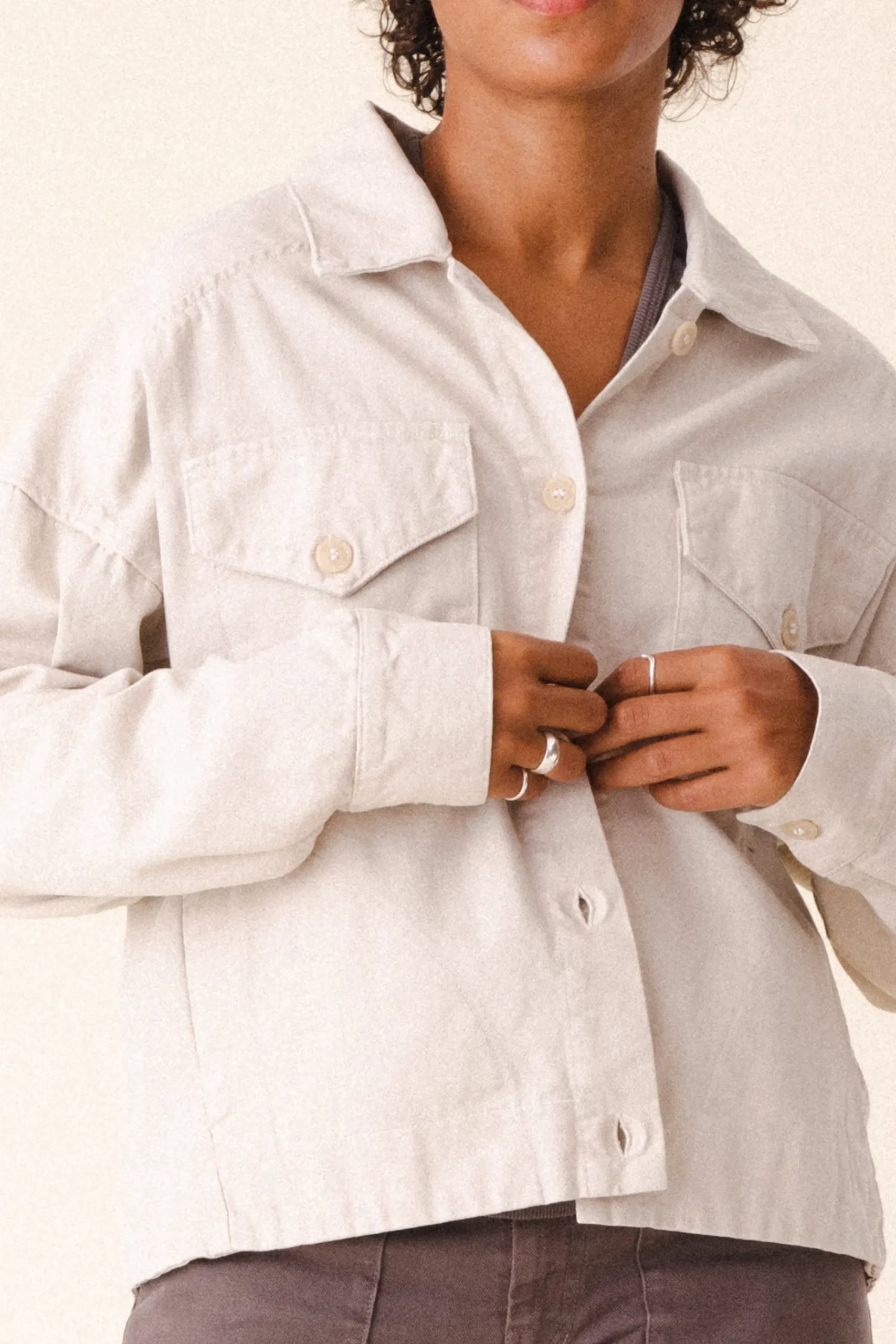 Canvas Utility Jacket in Natural