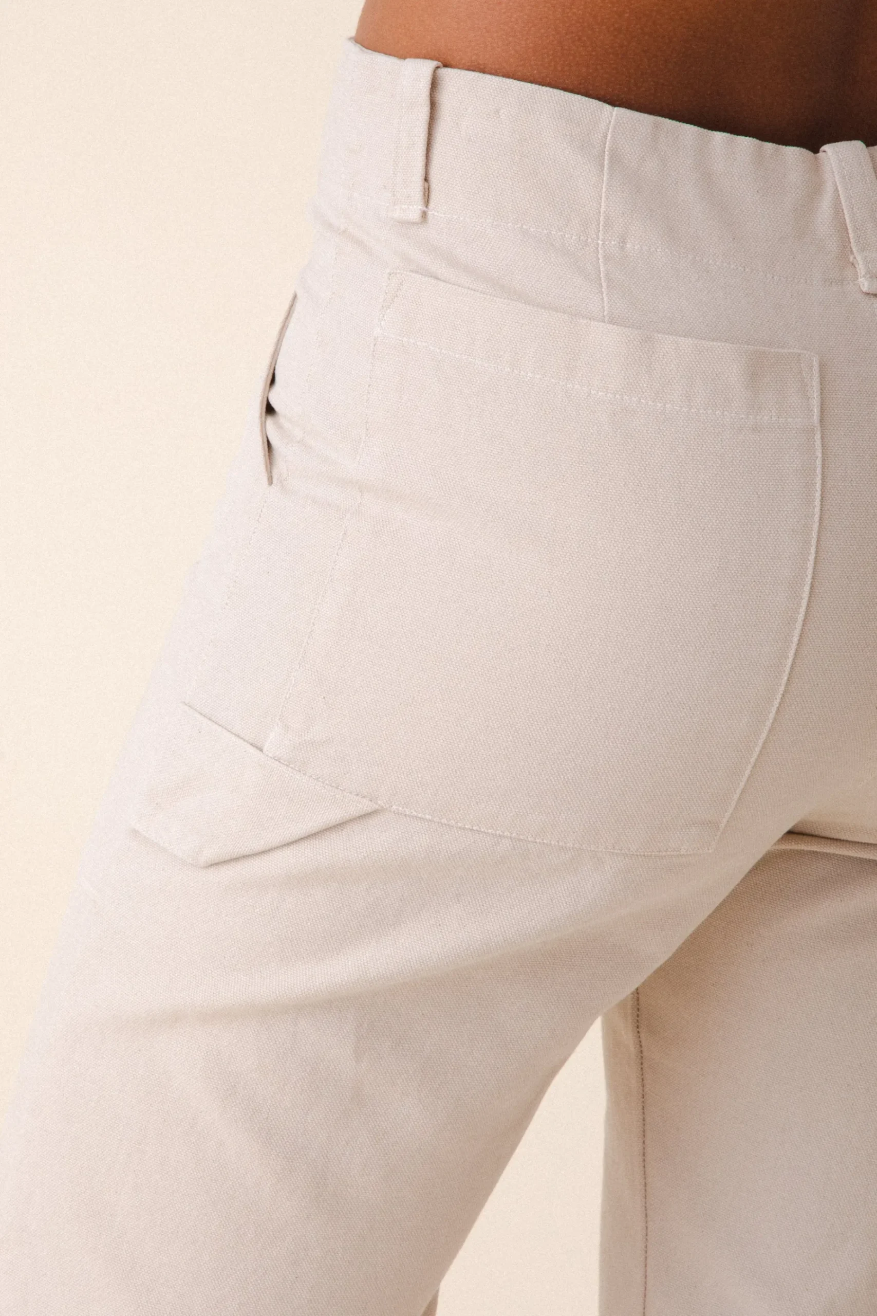 Canvas Utility Pant in Natural
