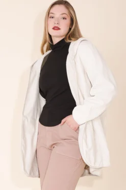 Cord Hover Coat in Oyster