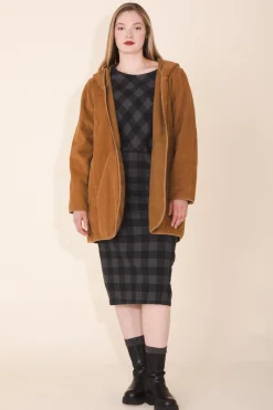 Cord Hover Coat in Umber