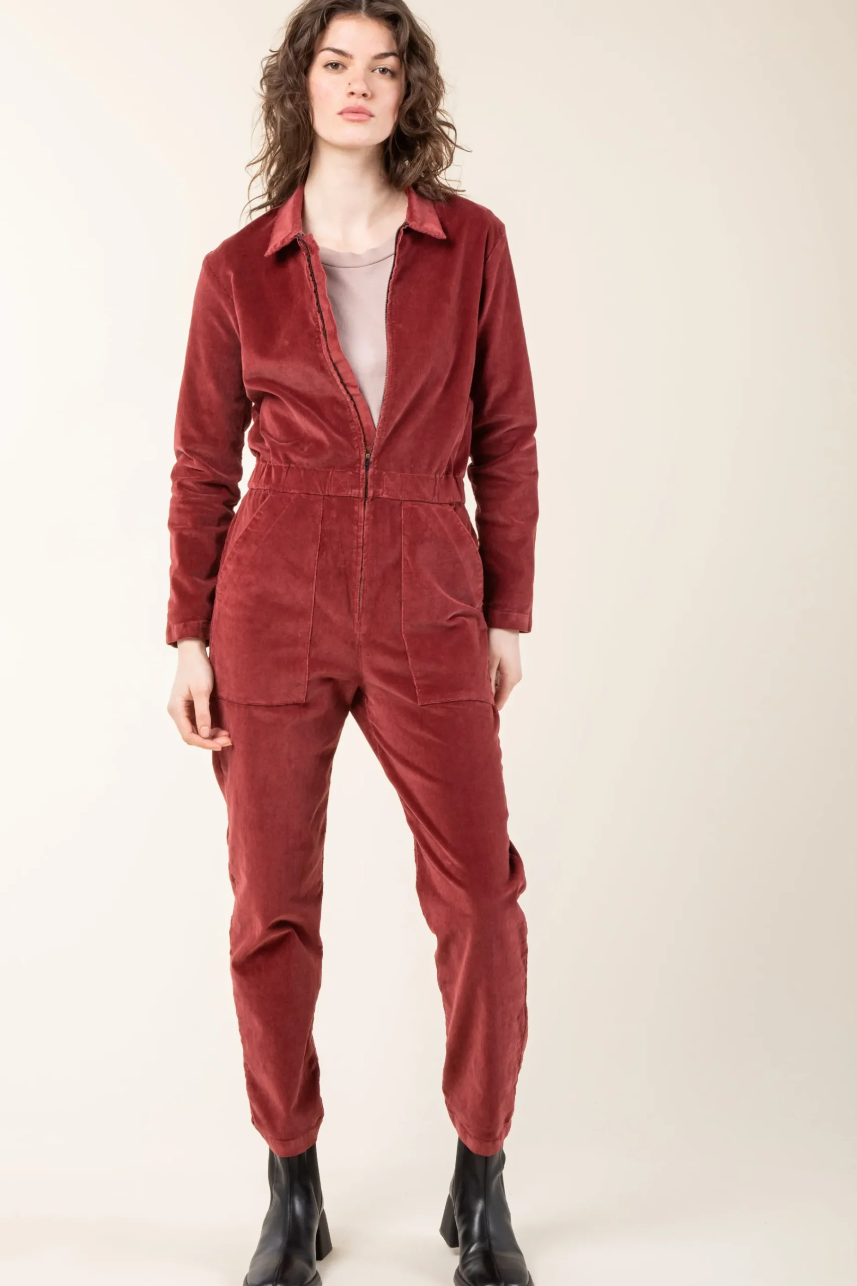 Corduroy Boilersuit in Oxblood