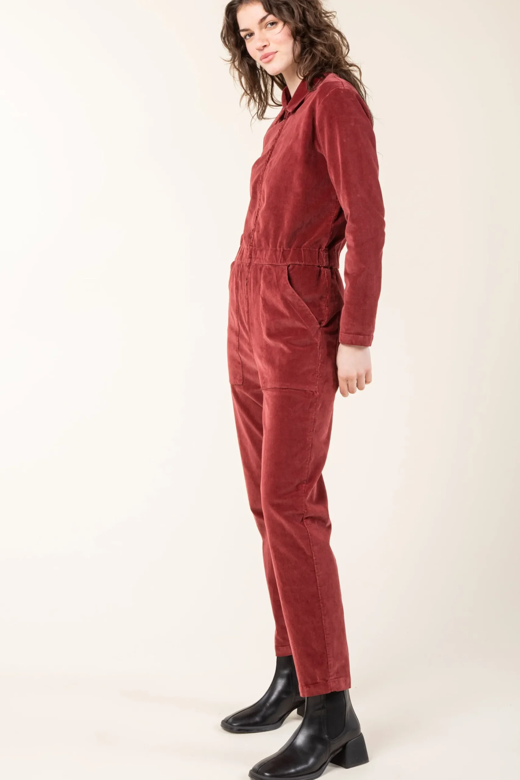 Corduroy Boilersuit in Oxblood