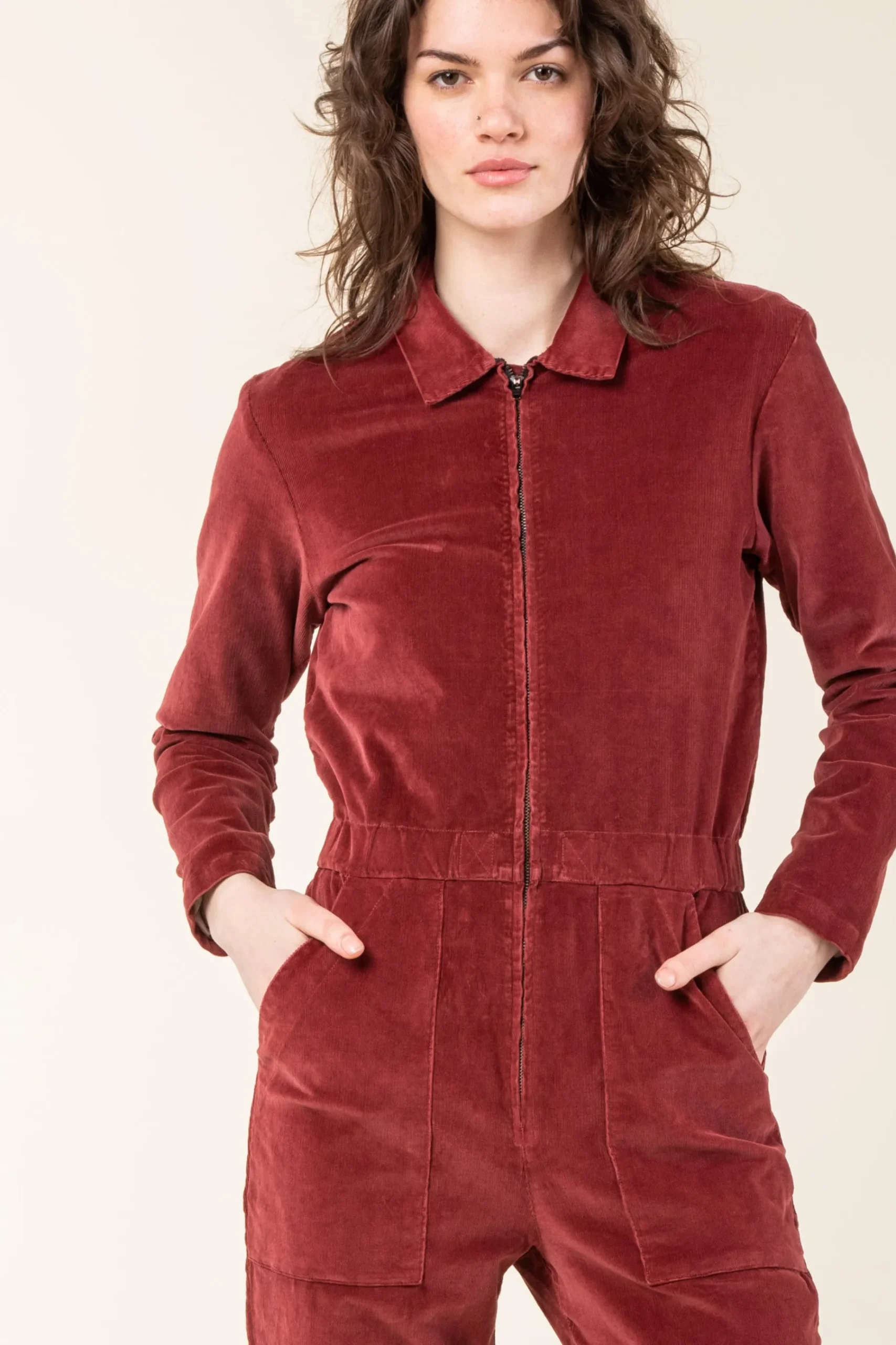 Corduroy Boilersuit in Oxblood