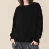 Draped Sweatshirt in Black