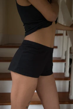 fitted boxer in black