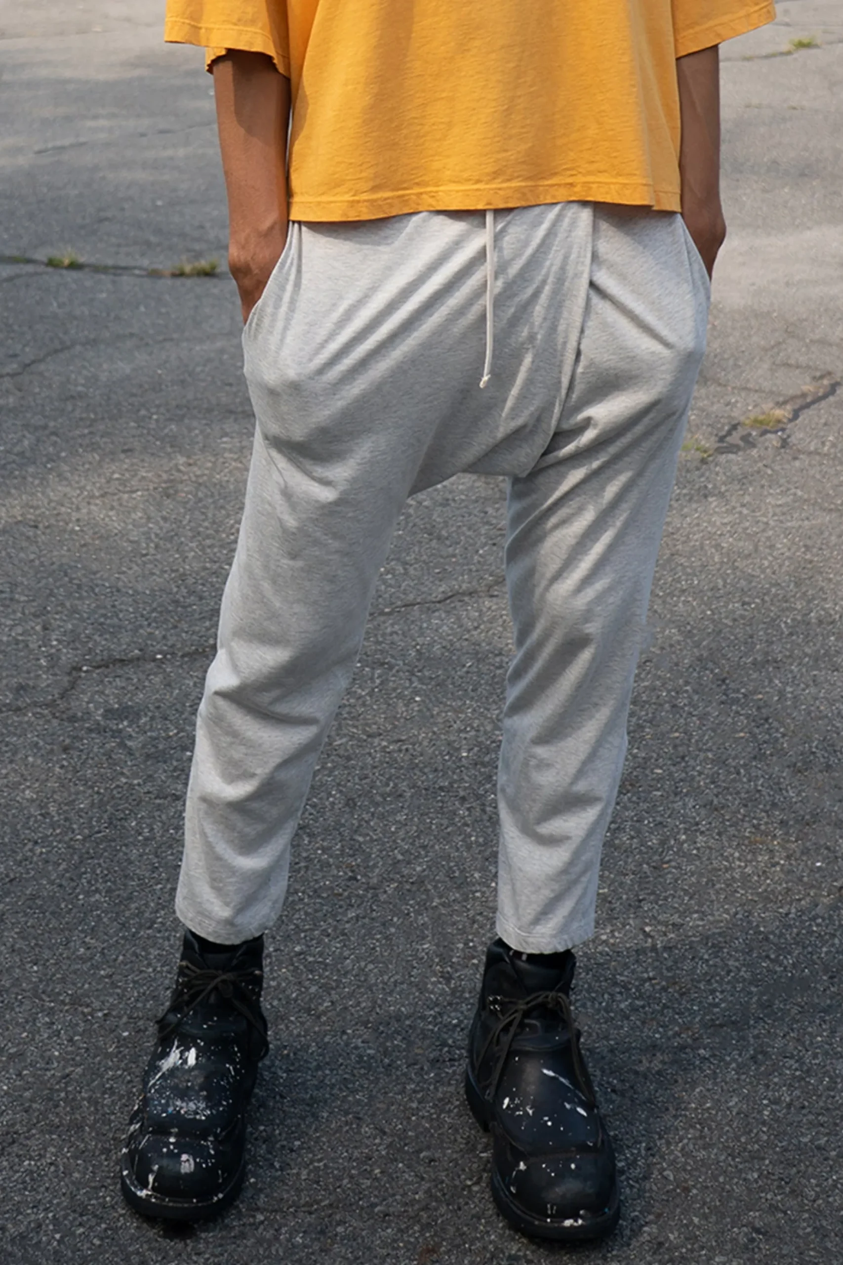 fold pant in heather