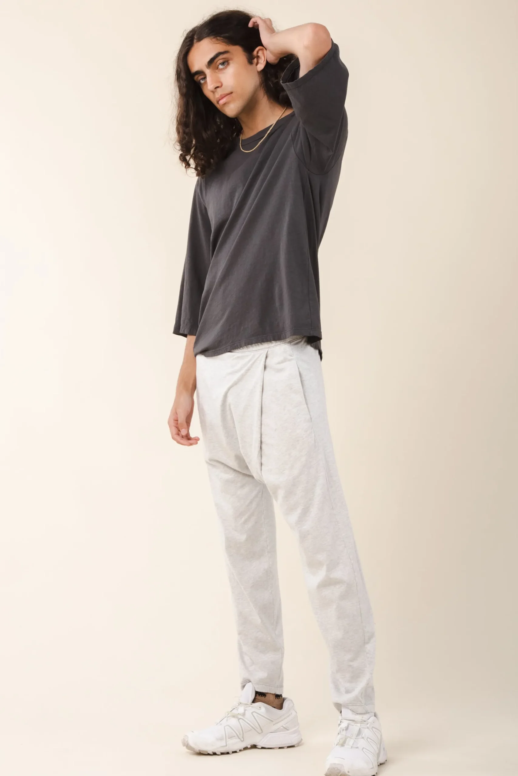 fold pant in heather
