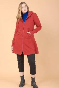 Long Cloak Hoodie in Crimson