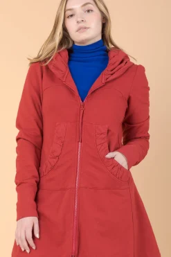 Long Cloak Hoodie in Crimson