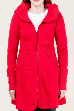 Long Cloak Hoodie in Lipstick