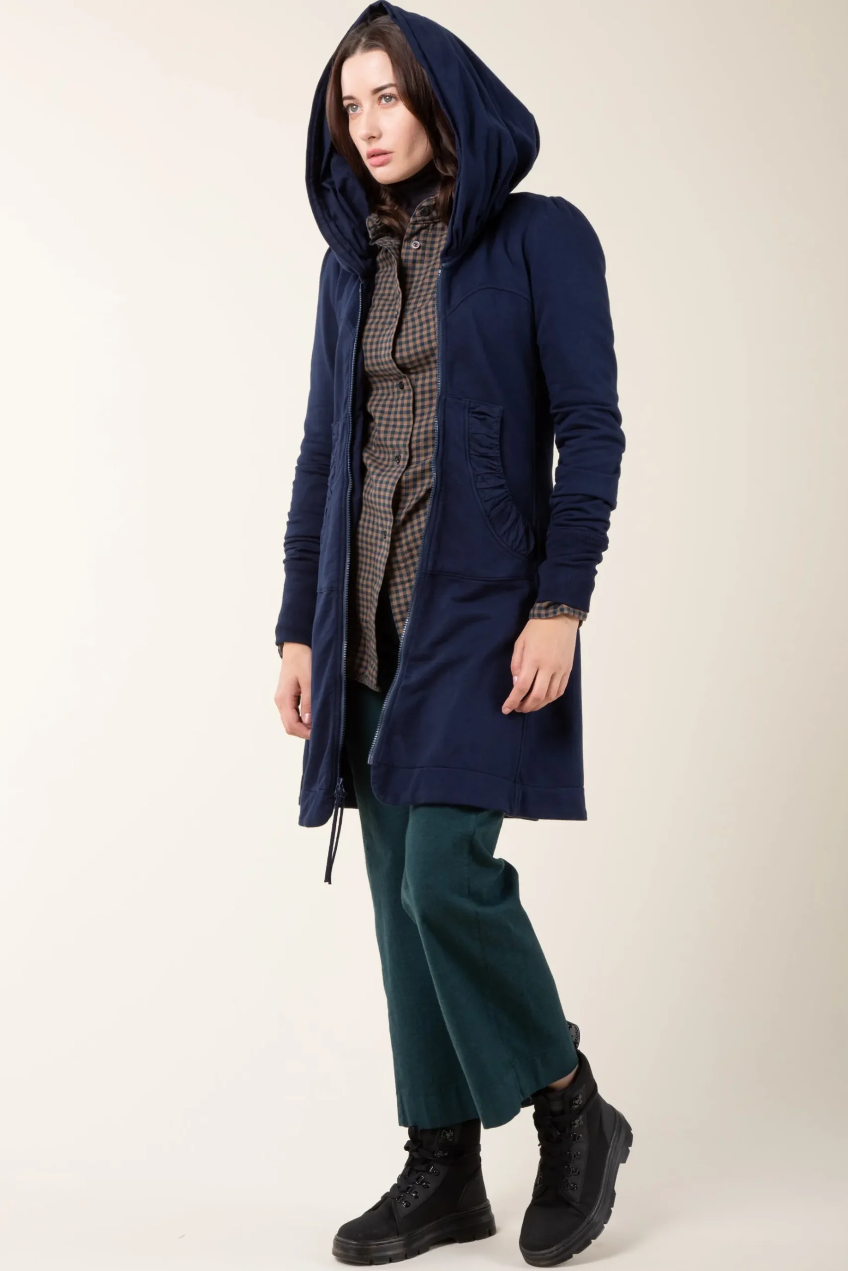 Long Cloak Hoodie in Midnight