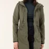 Long Raincloak in Army with Grey Plaid