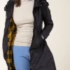 Long Raincloak in Black with Yellow Plaid