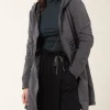 Long Raincloak in Charcoal with Brown Plaid