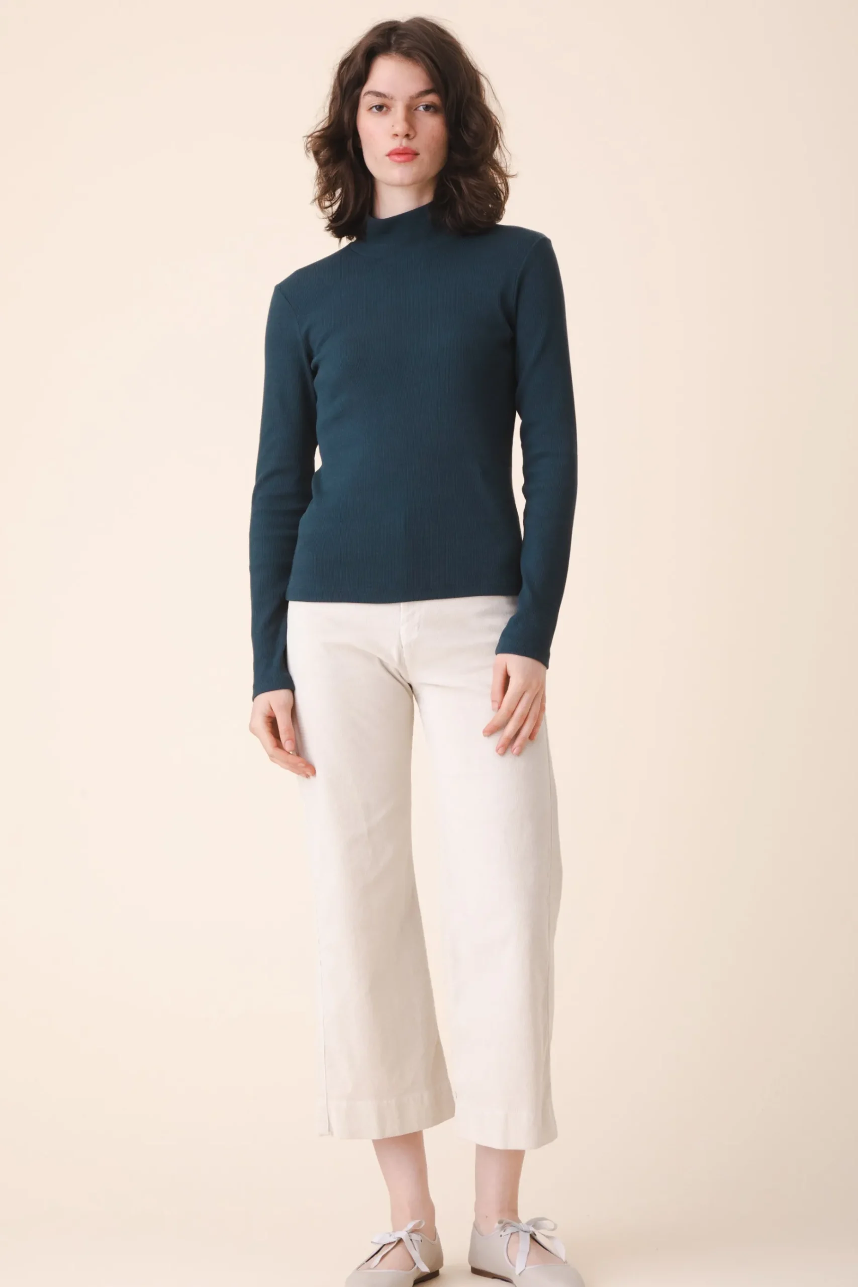 L/S Mockneck in Drab
