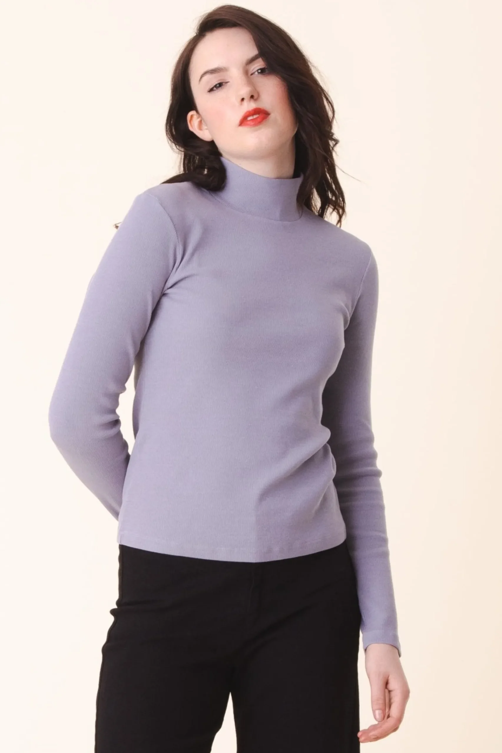 L/S Mockneck in Silver