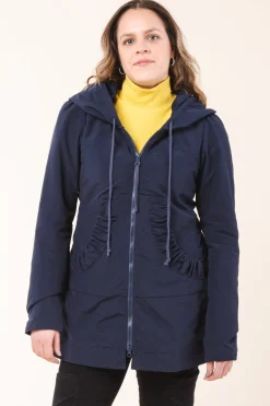 Mid Raincloak in Midnight with Blue Lining