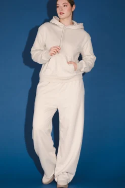Organic Fleece Sweatshirt in Oyster