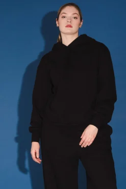 Organic Fleece Sweatshirt in Black