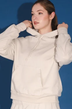 Organic Fleece Sweatshirt in Oyster