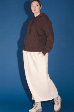 Organic Fleece Sweatskirt in Oyster