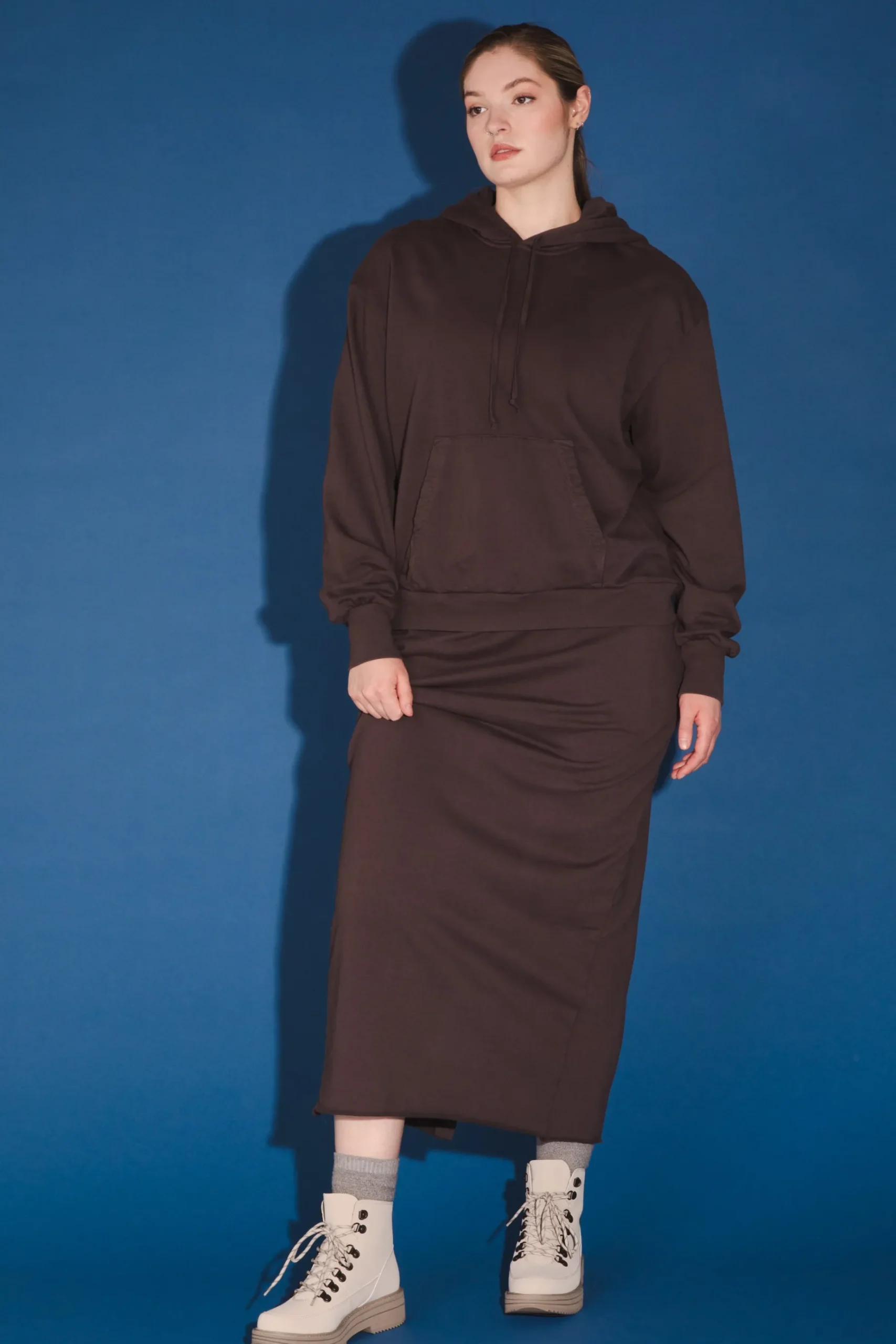 Organic Fleece Sweatskirt in Felt