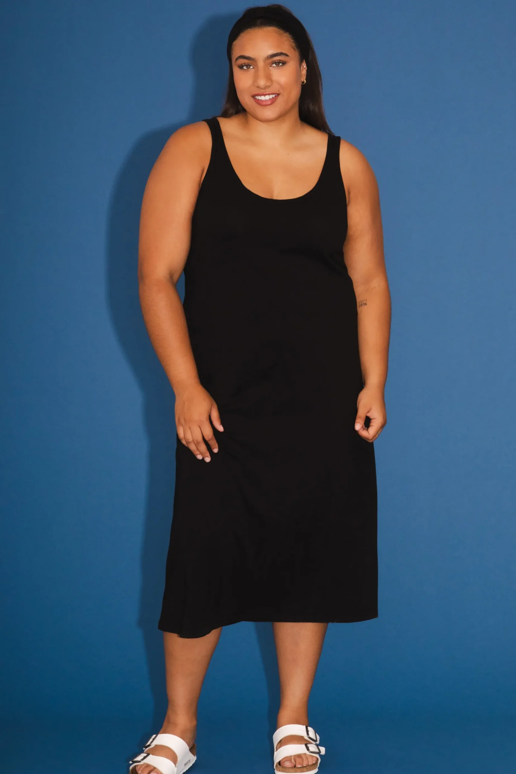 Organic Tank Dress in Black