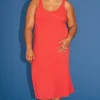Organic Tank Dress in Cherry