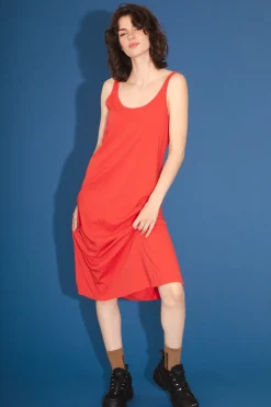 Organic Tank Dress in Cherry