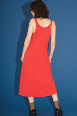 Organic Tank Dress in Cherry