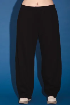 Organic Wide Leg Sweatpant in Black - Reg & Tall