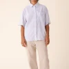 Oversized Work Shirt in Voile Stripe