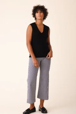 Railroad Knack Pant in Oyster Stripe