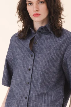 Replica Shirt S/S in Navy Stripe