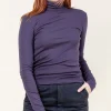 Rib Turtleneck in Bruise
