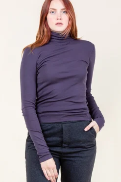 Rib Turtleneck in Bruise