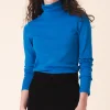 Rib Turtleneck in French Blue