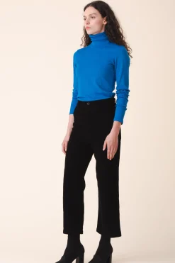 Rib Turtleneck in French Blue