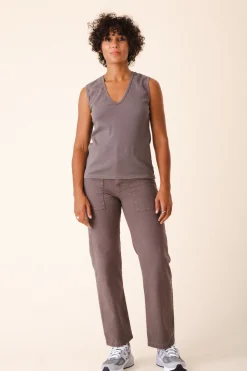 Sleeveless Soft V in Dior Gray