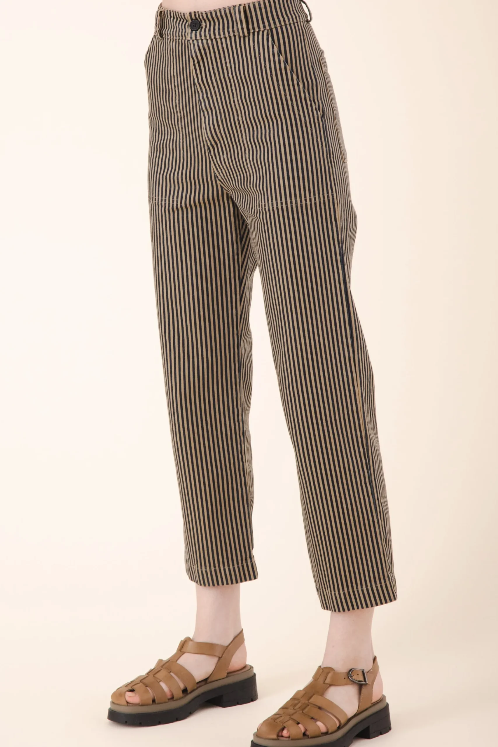 Smithy Pant in Wide Stripe Khaki