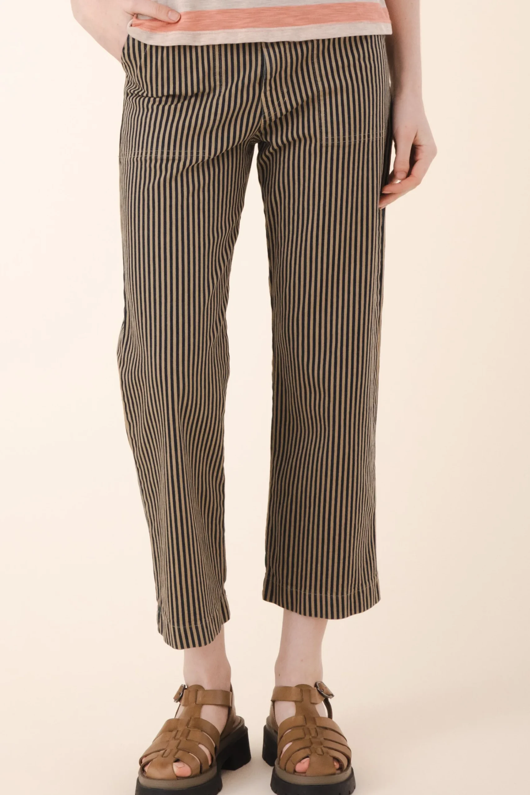 Smithy Pant in Wide Stripe Khaki