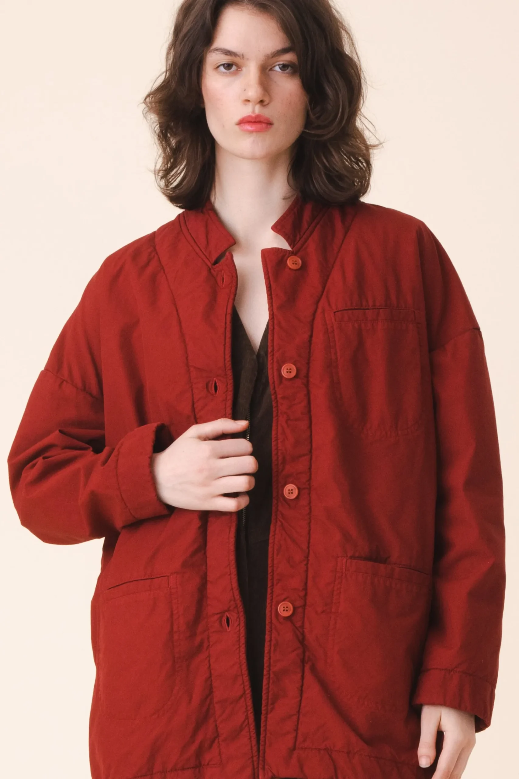 Soft Blazer in Crimson