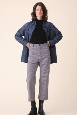 Soft Blazer in Navy Stripe